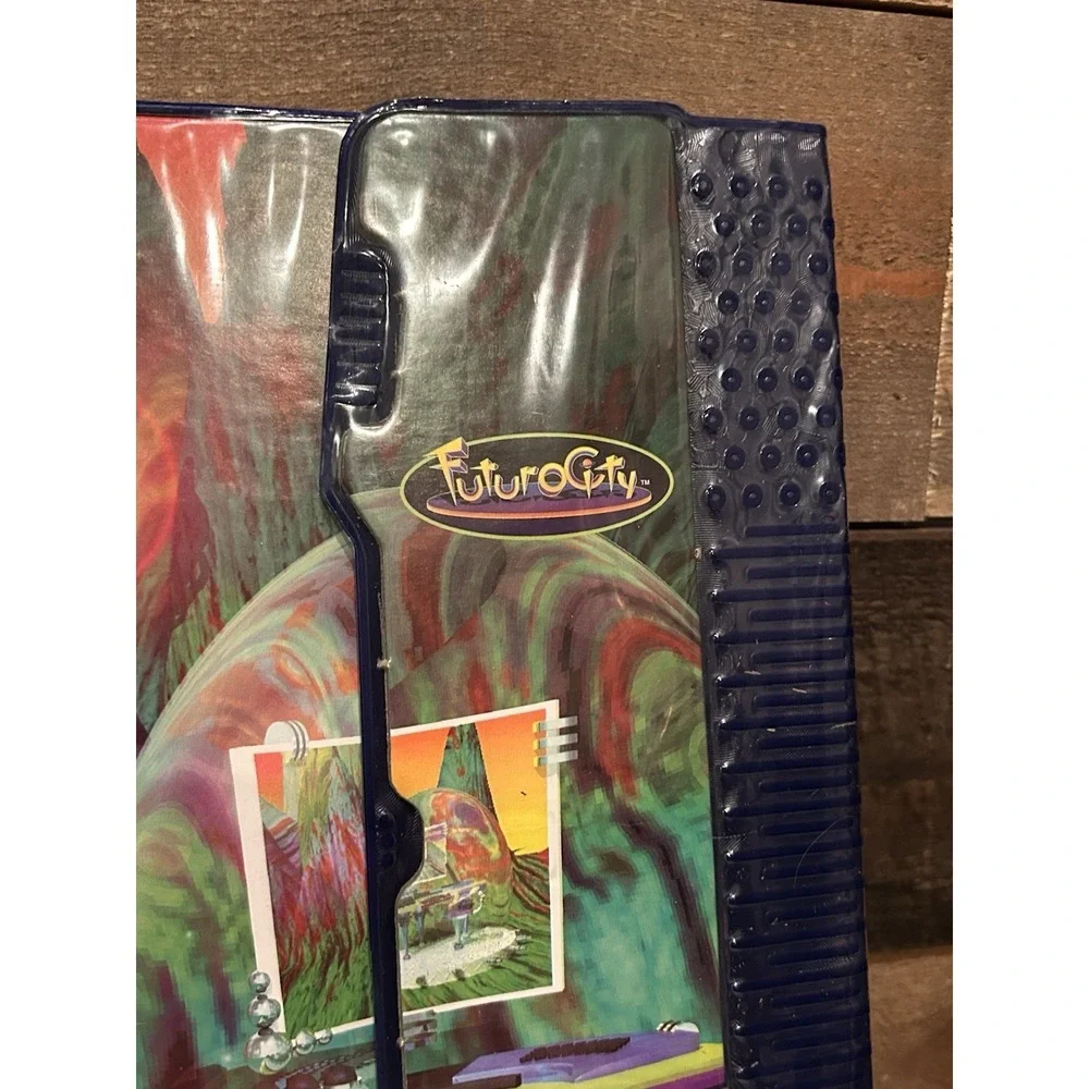 Vintage 1996‎ FuturoCity Mead 3-Ring Binder w Clipboard